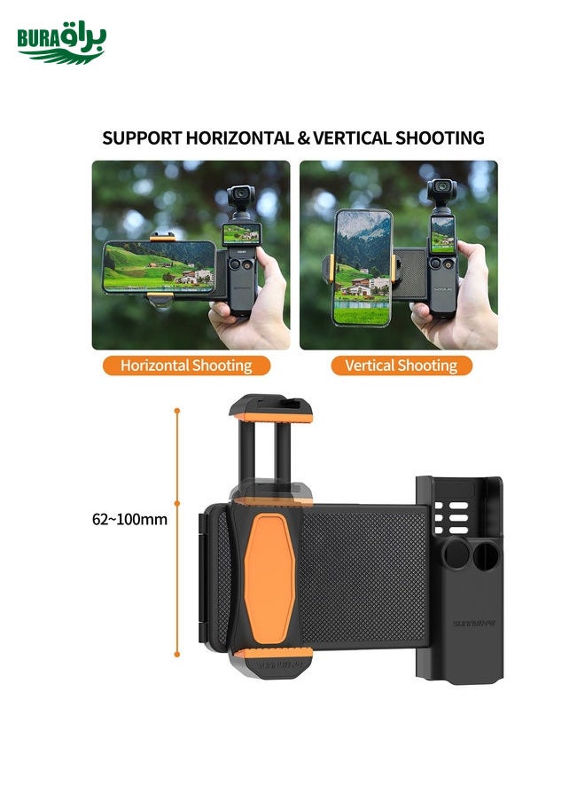BURAQ For DJI OSMO Pocket 3 Sunnylife OP3-AD744 Expanded Phone Clamp Holder with Storage Case (Black)  - Image 4