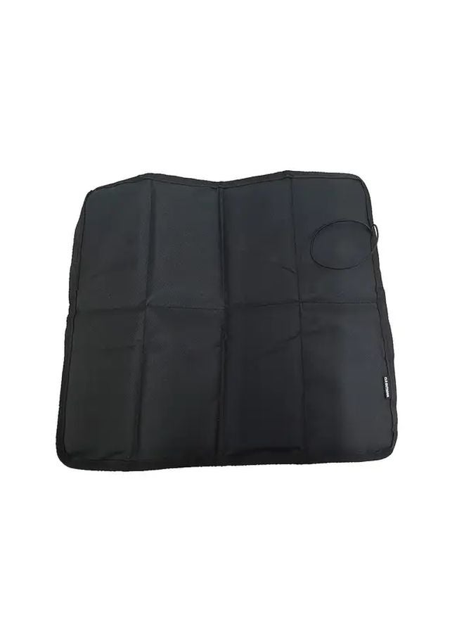 Black Folding Camping Mat Portable Oxford Cloth Seat Pad Easy Clean Carry - Image 1