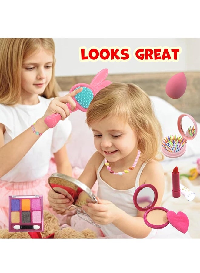 Beauenty Play Purse for Little Girls, 32PCS Toddler Purse with Pretend Makeup for Kids, Princess Toys Includes Handbag, Phone, Wristwatch, Silk Scarf Kids Toy Purse Birthday Gift for Girls 3 4 5+ - Image 5