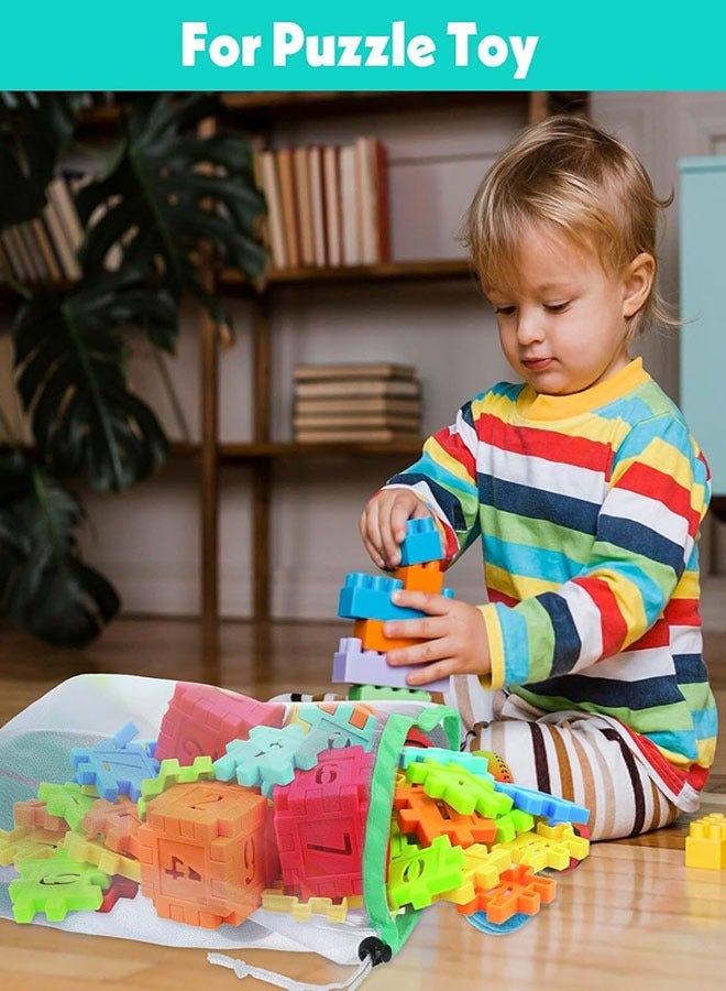 8 قطع من أكياس الخضار القابلة لإعادة الاستخدام، أكياس تخزين الألعاب، أكياس قابلة للغسل، 2 كبيرة، 3 متوسطة، 3 صغيرة، للاستخدام في المدرسة والمكتب، وتخزين الألغاز والألعاب (متعددة الألوان) - Image 4