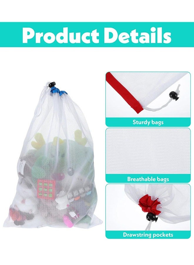 8 قطع من أكياس الخضار القابلة لإعادة الاستخدام، أكياس تخزين الألعاب، أكياس قابلة للغسل، 2 كبيرة، 3 متوسطة، 3 صغيرة، للاستخدام في المدرسة والمكتب، وتخزين الألغاز والألعاب (متعددة الألوان) - Image 2