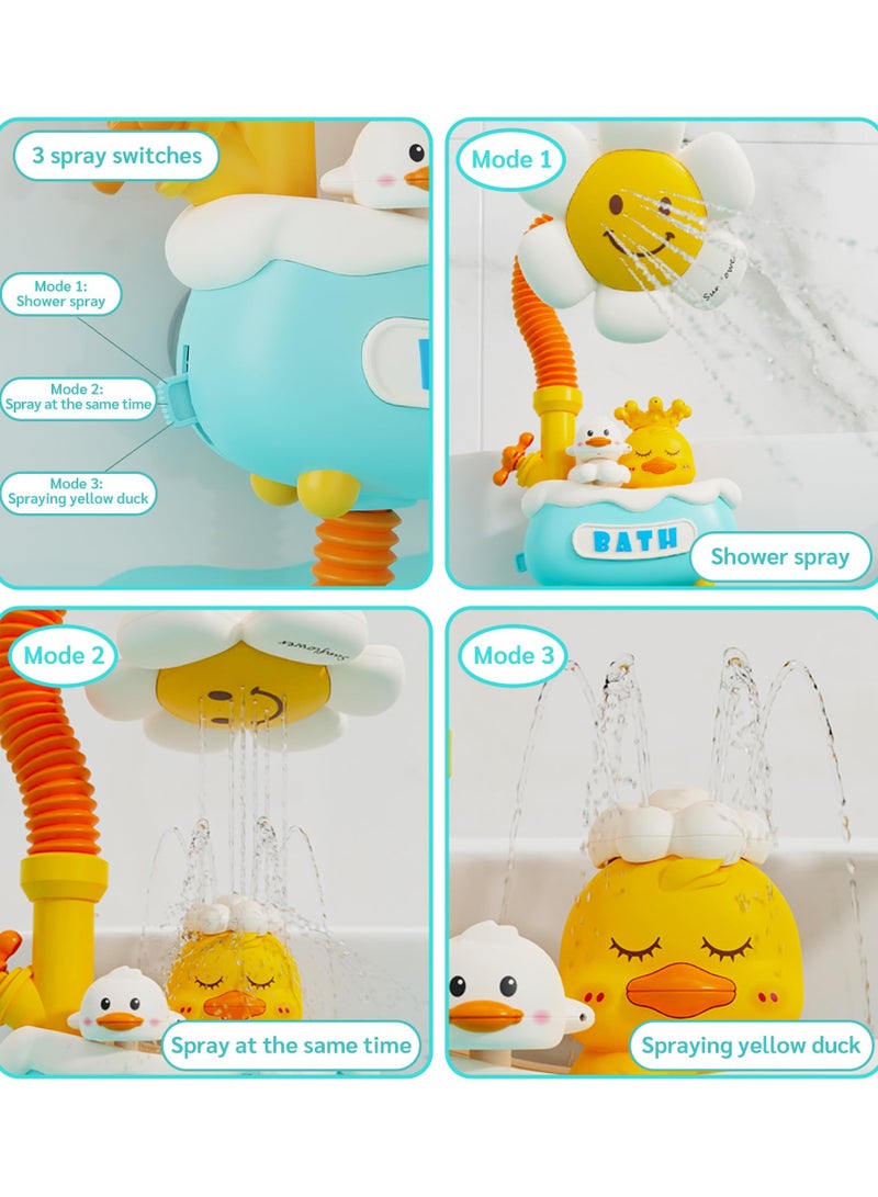 رأس دش استحمام الأطفال، ألعاب استحمام للأطفال بعمر 1-2-3 سنوات، رشاش زهرة عباد الشمس لاستحمام الرضع، متعة قصوى في حوض الاستحمام أو المغسلة للمواليد الجدد - Image 5