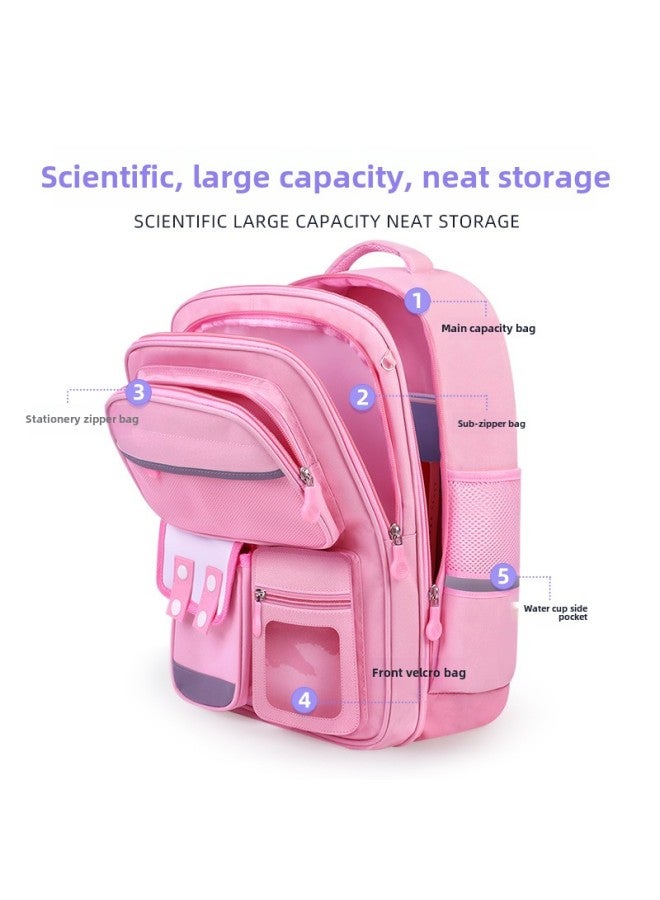 Kulomi Male And Female Primary School Schoolbag One, Two, Three To Six Grades Children's Ridge Protection Backpack Wholesale-Color:Purple-Size:Large Size 3 Cards + Doll (doll) + Pencil Case + Handbag  - Image 4