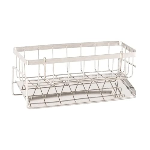 HouseWarming Stainless Steel Sink Organiser, Slope Design for Water Drainage, Efficient Kitchen Sink Organiser, Sink Caddy Organizer, SS Silver color - Image 1