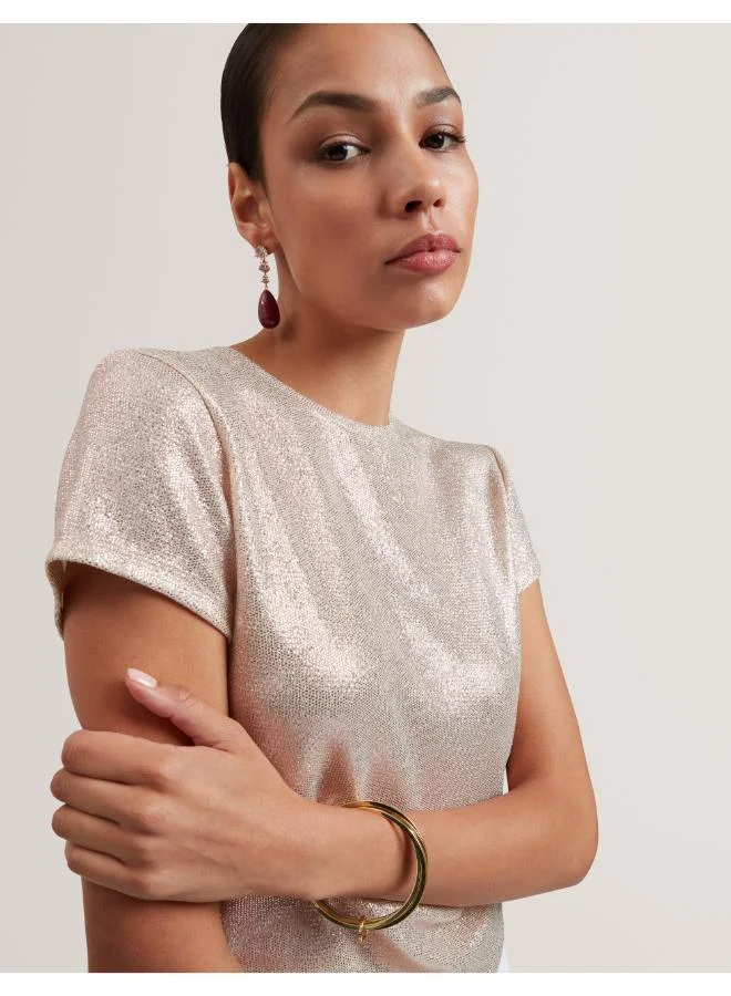Ted Baker Metallic Jersey Fitted Tee