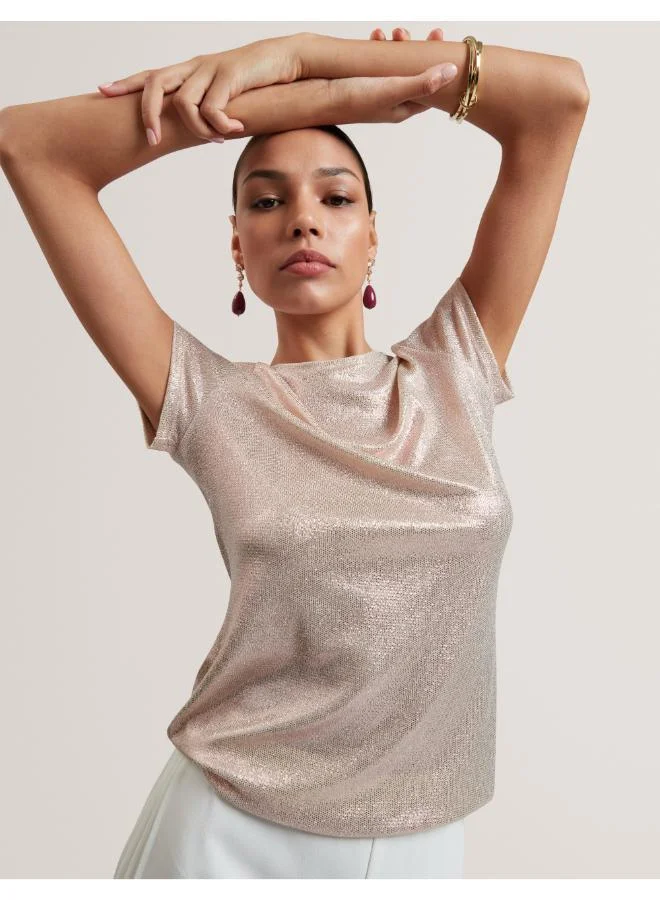 Ted Baker Metallic Jersey Fitted Tee