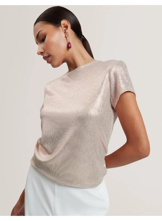Ted Baker Metallic Jersey Fitted Tee