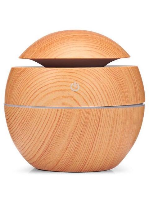 Hanso Ultrasonic Aroma Humidifier with Color-Changing LED Lights - 130ml Capacity, Pure Water Atomization Chip, Delightfully Fresh Air for Any Environment (Light Wood)