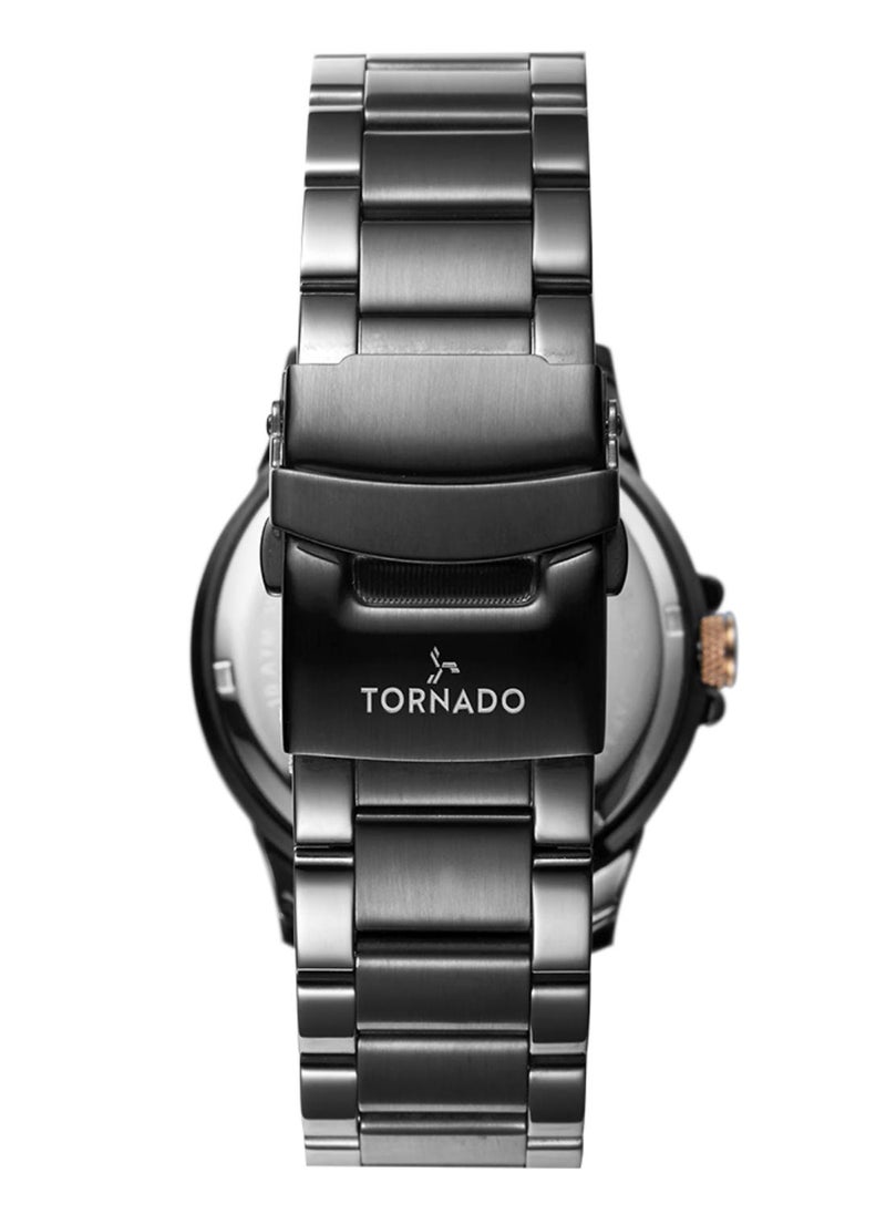 TORNADO - Tornado CELESTIA ELITE Men's Japan Quartz Movement Watch, Multi Function Display and High Quality Solid Stainlesss Steel Strap - T6107-XBXHK, Gun Metal - Image 1