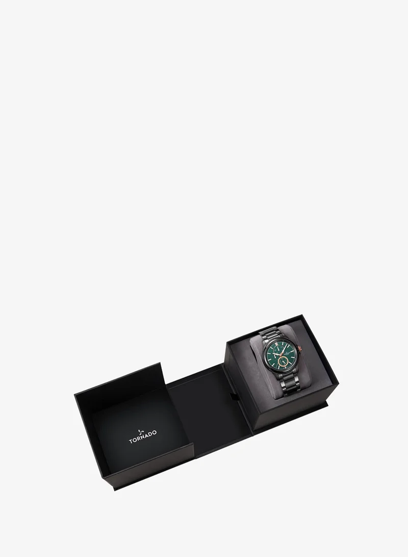 Tornado Green with rose gold highlights Men's Stainless Steel Multi Function Watch T6107-XBXHK - 45x51 mm for Men | Best Price UAE