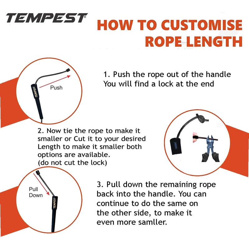 TEMPEST Adjustable Skipping Rope For Men,Women and Kids, Black - Image 2