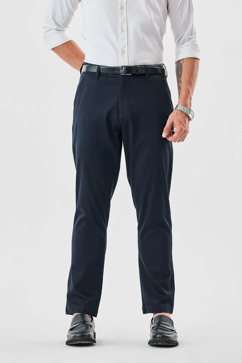 SNITCH بناطيل تشينو بقصة ضيقة ومرنة واسعة من الأسفل