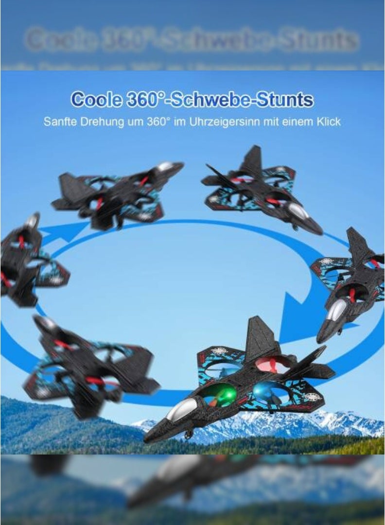 طائرة تعمل بالتحكم عن بعد 2.4 جيجا هرتز طائرة مقاتلة – كوادكوبتر طائرة بدون طيار مع تحوم السيارات ، 3 د تقلب ، و الدوران الاستقرار / رتف لعبة الطائرات للأطفال والكبار (الأعمار 14+) - Image 4