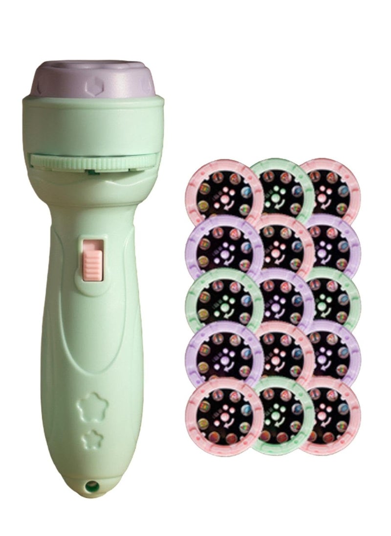 MOCOM - Kids Flashlight Projector Toy | 80 Storybook Projections & 10 Slides | Educational Bedtime Torch Lamp for Toddlers 3-6 | Interactive Learning, Sensory Play, Safe Plastic Gift for Boys & Girls - Image 1