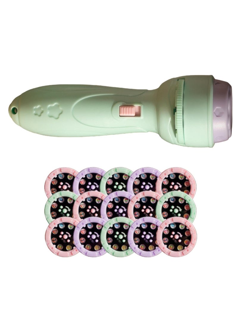 MOCOM - Kids Flashlight Projector Toy | 80 Storybook Projections & 10 Slides | Educational Bedtime Torch Lamp for Toddlers 3-6 | Interactive Learning, Sensory Play, Safe Plastic Gift for Boys & Girls - Image 1