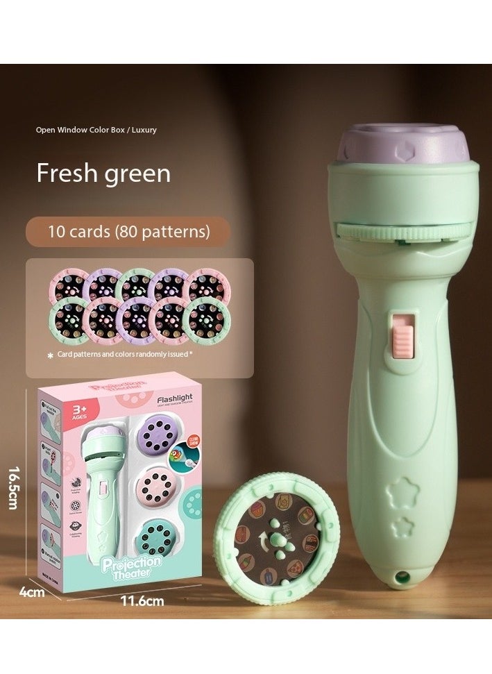 MOCOM - Kids Flashlight Projector Toy | 80 Storybook Projections & 10 Slides | Educational Bedtime Torch Lamp for Toddlers 3-6 | Interactive Learning, Sensory Play, Safe Plastic Gift for Boys & Girls - Image 1