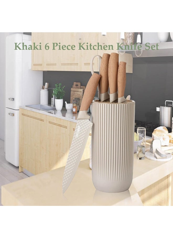 Talzeo - Premium 6-Piece Kitchen Knife Set - Ultra-Sharp, Non-Stick Stainless Steel Chef Knives with Ergonomic Non-Slip Handles and Universal Knife Block for Home and Professional Kitchens - Image 1