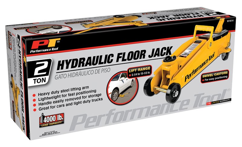 Performance Tool W1614 2 Ton (4,000 lbs.) Capacity Floor Jack Made With Heavy Duty Steel And Swivel Rear Casters - Image 4
