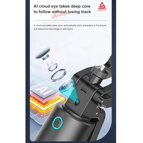 ADZOY Professional ADL-Q13 Intelligent AI Tracker Selfie Stick 180cm Wide Angle 360 Degrees Gimbal Foldable Auto Face Tracking with Remote | Overhead Phone Holder Stabilizer - Image 5