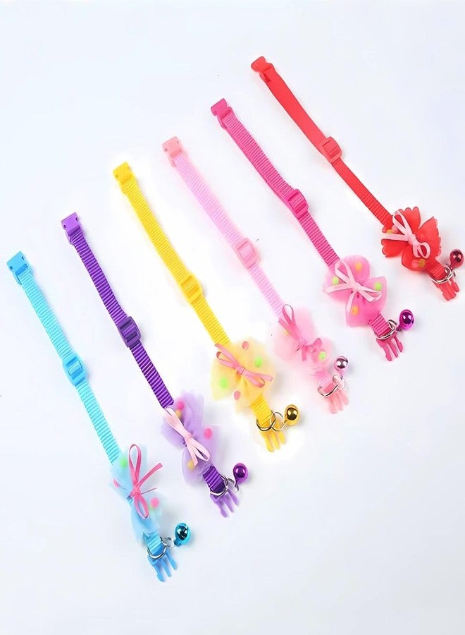 PET FUN طوق نايلون قابل للتعديل للقطط والكلاب من بيت فن، مزين بفيونكة أنيقة وجرس | طوق ناعم وآمن للقطط والجراء مع مشبك آمن ومجموعة ربط المقود (10 مم) (عبوة من قطعة واحدة) - Image 4