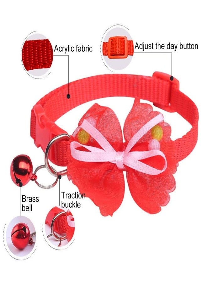 PET FUN طوق نايلون قابل للتعديل للقطط والكلاب من بيت فن، مزين بفيونكة أنيقة وجرس | طوق ناعم وآمن للقطط والجراء مع مشبك آمن ومجموعة ربط المقود (10 مم) (عبوة من قطعة واحدة) - Image 2