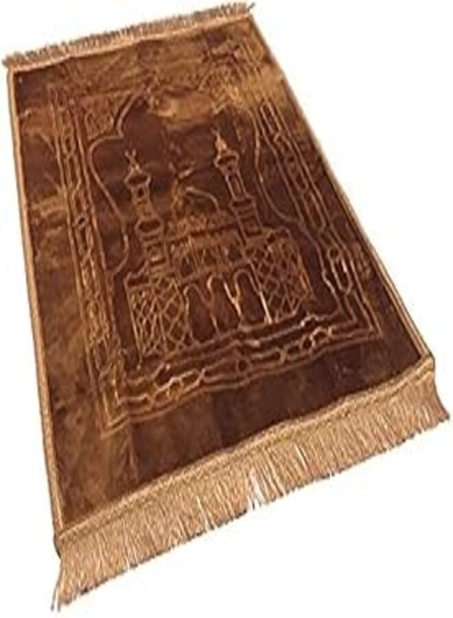 OR Unmovable Polyester Velvet Prayer Mat, 80x120cm, Gold 