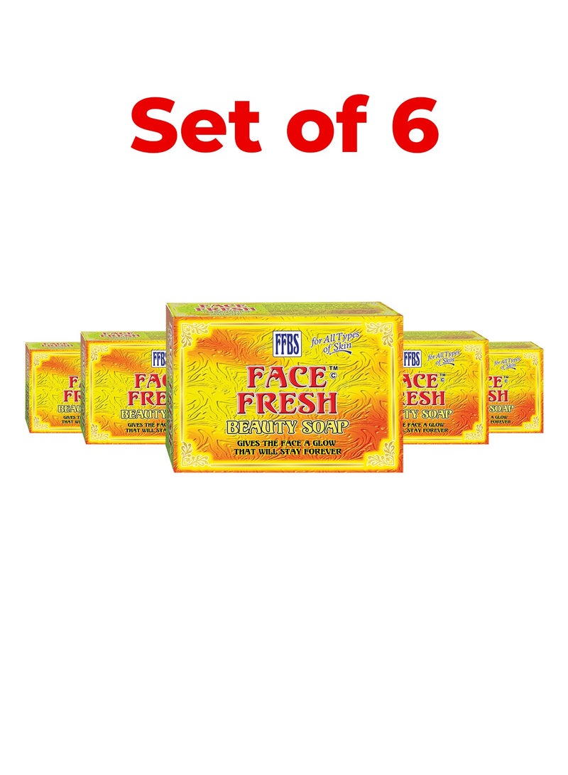 Face Fresh Set of 6 UV Radiation Protection Soap - Prevents Premature Aging, Increases Hydration & Firmness, Beauty Soap for All Skin Types 100g - Image 1