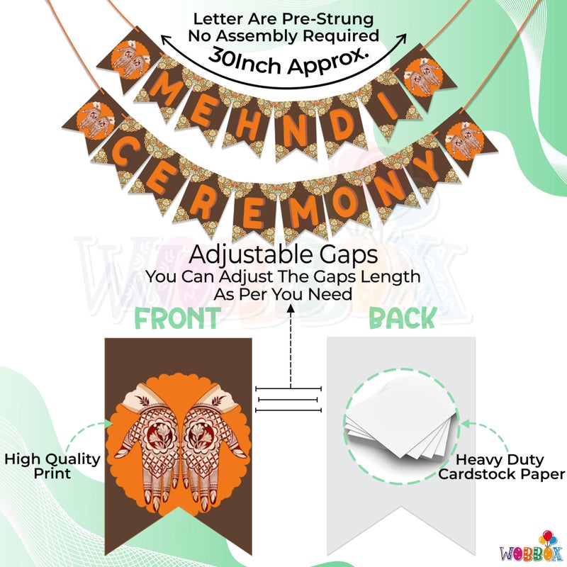 Wobbox Mehndi Banner for Bride, Mehendi Ceremony Banner, Mehandi Decoration Items For Marriage-FP2178 - Image 3