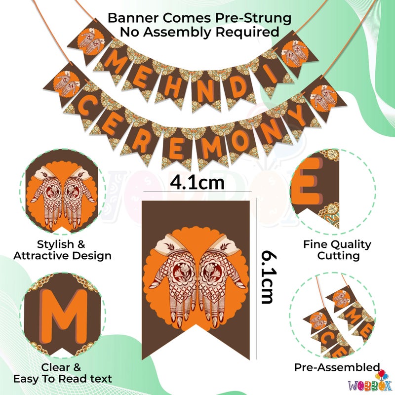 Wobbox Mehndi Banner for Bride, Mehendi Ceremony Banner, Mehandi Decoration Items For Marriage-FP2178 - Image 2