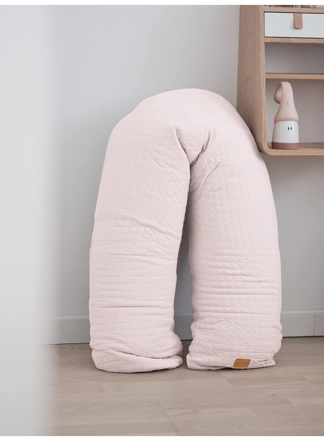 BEABA Red Castle, Breastfeeding And Maternity Pillow Pregnancy Pillow Multifunctional Ideal For Sleeping And Nursing Perfect Support And Comfort Cotton Big Flopsy 170Cm Pink - Image 4