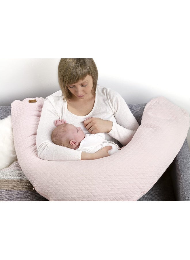 BEABA Red Castle, Breastfeeding And Maternity Pillow Pregnancy Pillow Multifunctional Ideal For Sleeping And Nursing Perfect Support And Comfort Cotton Big Flopsy 170Cm Pink - Image 5