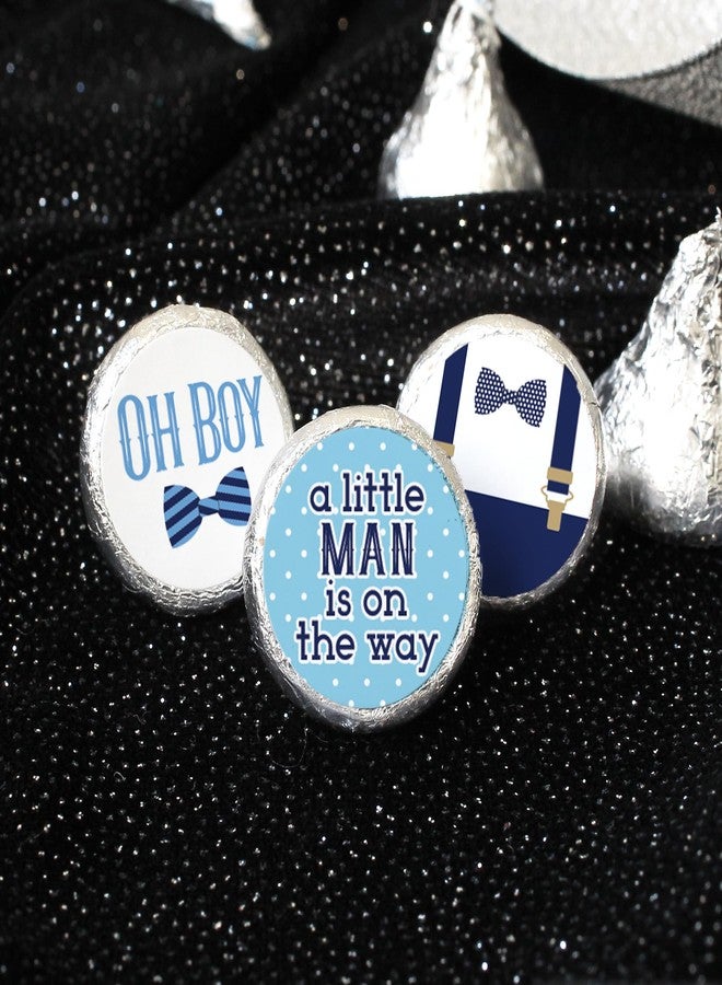 DISTINCTIVS Little Man Baby Shower Favor Stickers, It's a Boy Chocolate Kisses Party Favor Candy Stickers - 180 Labels - Image 5