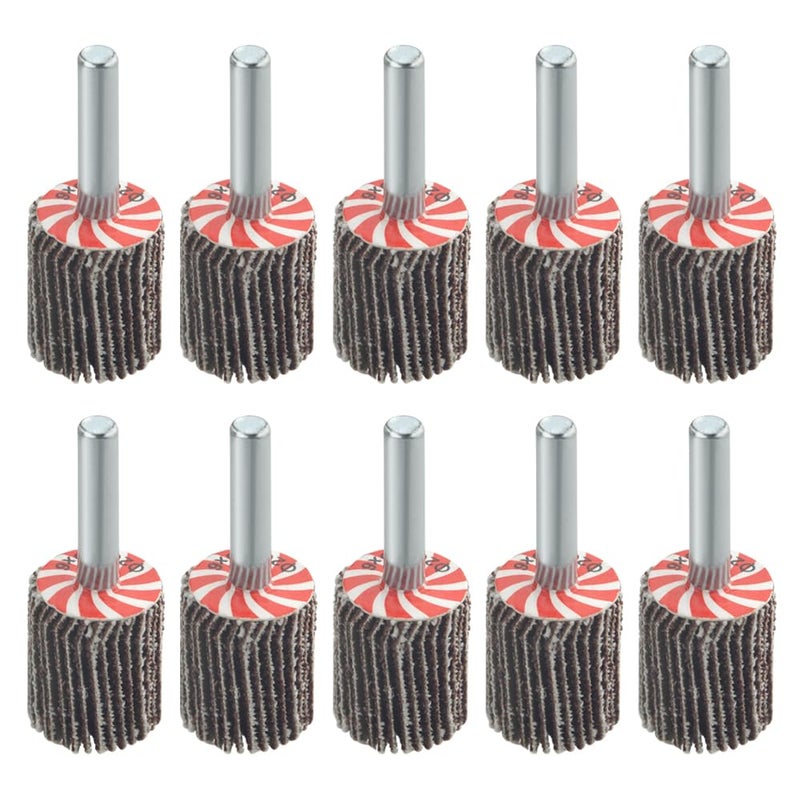TOVOT 10 قطع عجلات فلاب مثبتة 3/4"×1" مع عمود 1/4" 80 حبيبة - Image 1
