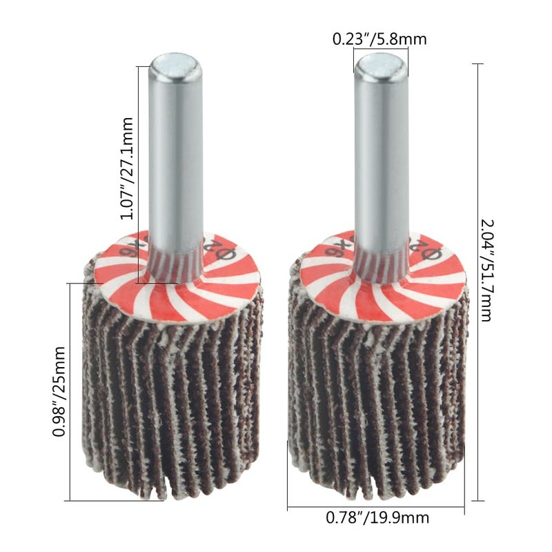 TOVOT 10 قطع عجلات فلاب مثبتة 3/4"×1" مع عمود 1/4" 80 حبيبة - Image 2