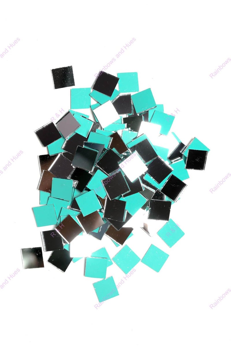 RH RH Craft Mirrors Square Shape 100 Grams 550 Pcs Approx for LIPPAN Art Mirror Art MUD and Mirror Art Craft Mosaic Art Home Decorations ETC 08 CM  - Image 1