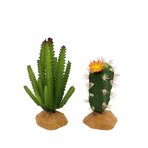 JIHAQUA Reptile Plants Succulent, Artificial Desert Rain Forests Plants for Lizard Bearded Dragon Chameleon Gecko Snake Amphibian Terrarium Decor (Set 2) - Image 5