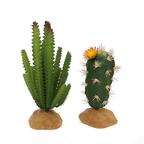 JIHAQUA Reptile Plants Succulent, Artificial Desert Rain Forests Plants for Lizard Bearded Dragon Chameleon Gecko Snake Amphibian Terrarium Decor (Set 2) - Image 4