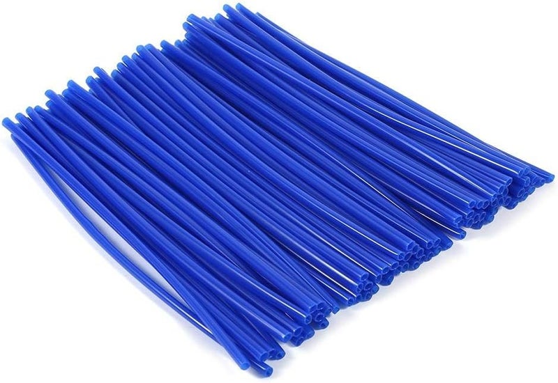 cheekyglo Spoke Skins Rims Wheel Trim Wrap, 72 Pieces Bike Motorcycle Covers Wrap Decor Protector, Spoke Wheel Spoke Skins Covers for Universal Motocross Dirt Bike(blue) blue - Image 1