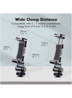 Generic Metal Phone Tripod Mount with Rotating Cold Shoe 360 Rotate and Tilt Angles,Compatible iPhone Samsung Smartphone Holder Adapter, Desktop for Cell Phone,Video Live Streaming Vlogging Rig  - Image 3