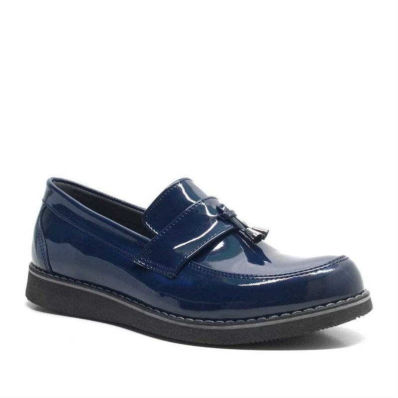 Rakerplus Runner Plus dark blue patent leather loafer for school for young men - Image 3