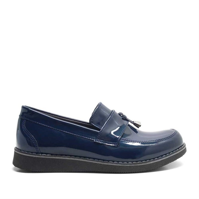 Rakerplus Runner Plus dark blue patent leather loafer for school for young men - Image 4
