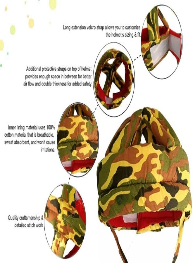 S-SQUARE Baby Helmet for Crawling Walking Baby Head Protector - Head Protection for Infant Baby No Bumps and Soft Cushion Safety Head with Baby Kneepads for Crawling (Militery kneepads) - Image 4