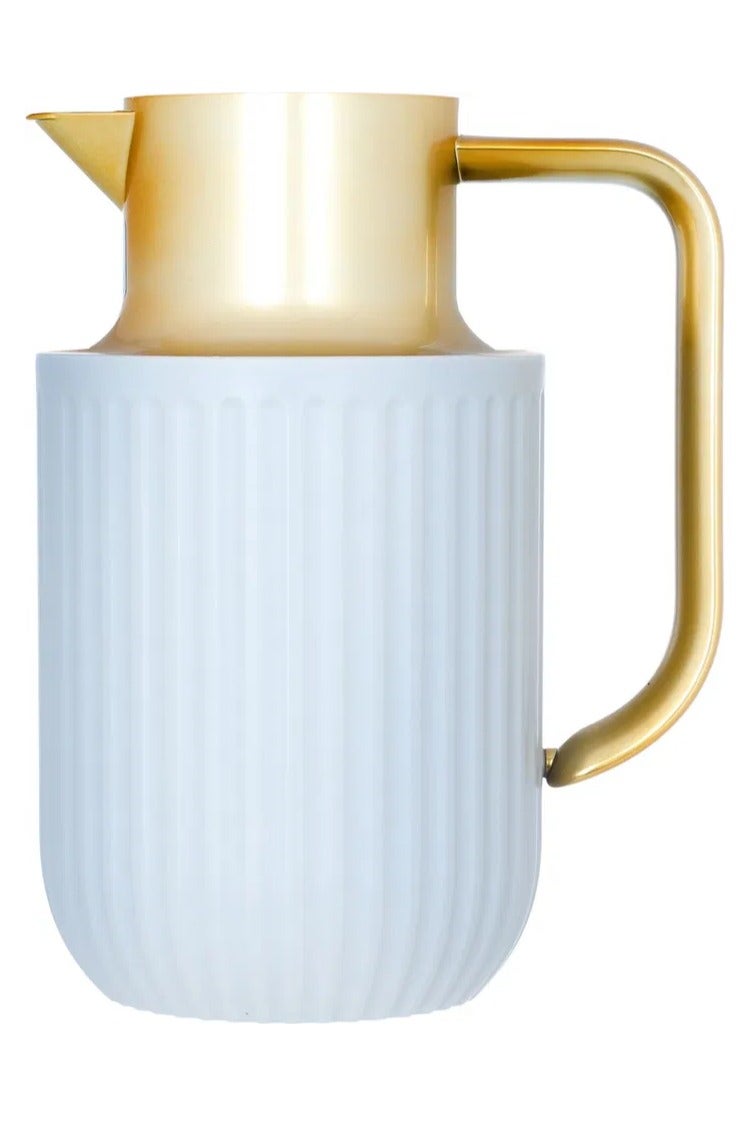 ايفرست ترمس لورا إفرست، يد ذهبي، 1 لتر، حافظة داخلية زجاج حراري، هيكل خارجي بلاستيك - رمادي فاتح - Image 2