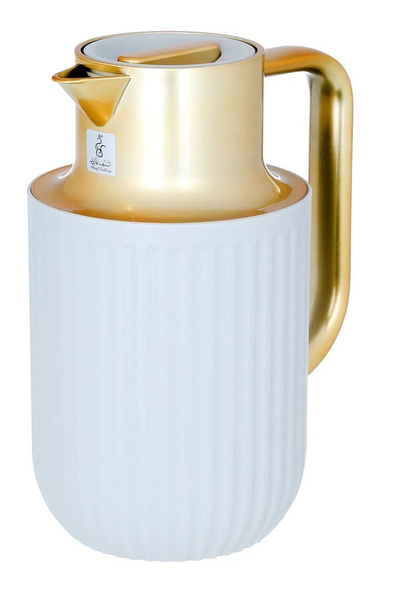 ايفرست ترمس لورا إفرست، يد ذهبي، 1 لتر، حافظة داخلية زجاج حراري، هيكل خارجي بلاستيك - رمادي فاتح - Image 3