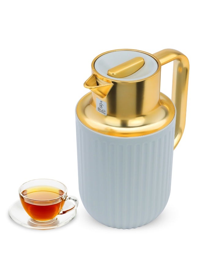 Everest Everest Laura Thermos Light Grey Gold Handle 1L 