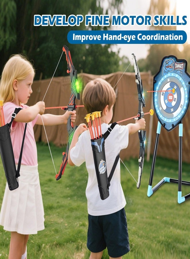VROGTIK 2 Pack Kids LED Archery Set with Standing Target, 20 Suction Cup Arrows Bow and Arrow for Kids 3-12, Indoor Outdoor Sport Toy for Boys Girls - Image 3
