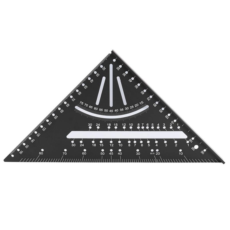 Black Aluminum Alloy Right Angle Ruler Protractor Construction Square For Metalworking Woodworking - Image 2