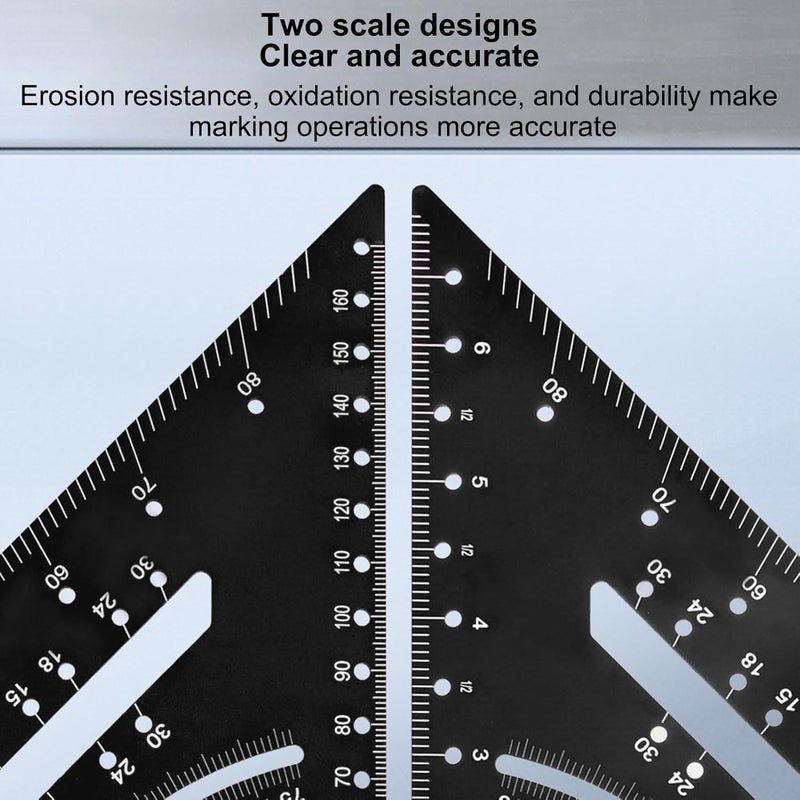 Black Aluminum Alloy Right Angle Ruler Protractor Construction Square For Metalworking Woodworking - Image 5