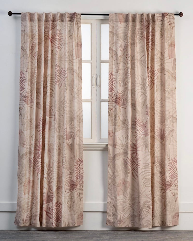 ميزون دي هيرمين Maison D 'Hermine Curtain 100 ٪ Cotton 50 "" X108 "Strtains 2 لوحة سهلة معلقة مع جيب وقضيب لغرف نوم المطبخ والمكاتب Creole - Beige - Spring/Summer - Image 1