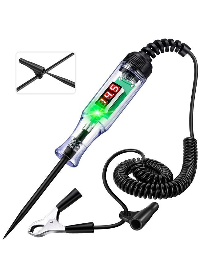 FEAOXYO Automotive Test Light with 3-48V LED Digital Display, Circuit Tester Automotive with Voltmeter and Dual Color Polarity Indicator Light, Electrical Voltage Test Pen with Sharp Stainless Probe - Image 1
